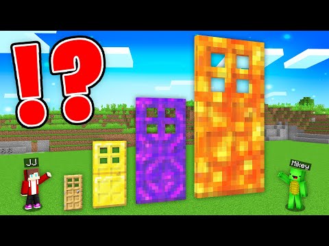 JJ and Mikey Open NEW DOORS of ALL SIZES : Smallest or Biggest or Giant in Minecraft Maizen!