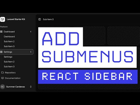Add Submenus to Laravel React Shadcn Sidebar