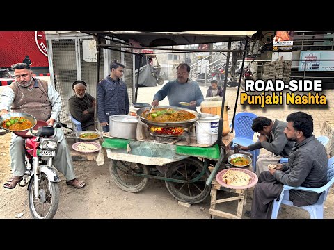 MIND-BLOWING π€€ Roadside Punjabi Nashta | CHEAPEST Pakistani Street Food Breakfast β Mohsin Ojri Wala