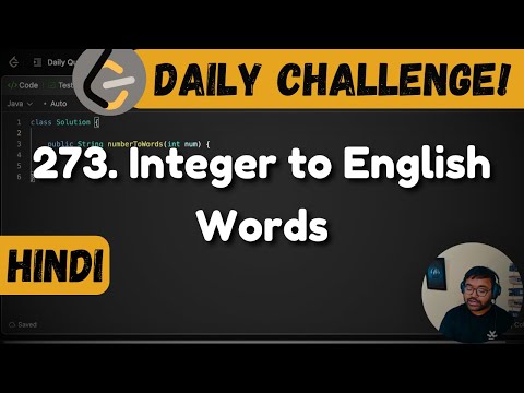 273. Integer to English Words | Leetcode Daily Challenge | DSA | Hindi