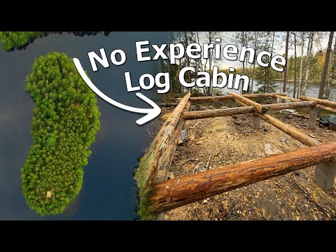 First Logs and Getting Ready for Finnish Winter | Building a Log Cabin On Our Island Ep.8
