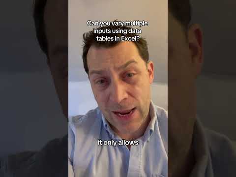 Can you use multiple inputs in Excel data tables? #excel #financialmodeling #financeeducation
