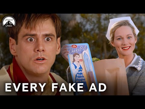 Every Time Jim Carrey Spots a Fake Ad |The Truman Show | Paramount Movies