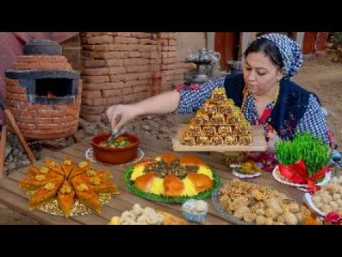 Azerbaijani Woman Prepares 10 Types of Food and Sweets for Eid in One Day #food