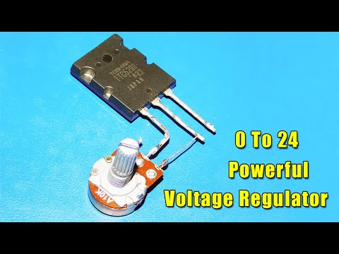 Powerful 0-24v Voltage Regulator Circuit Using One Transistor