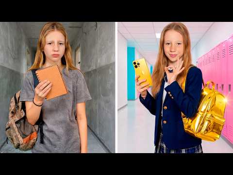 Nastya Tries Cardboard School and Real School