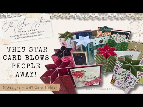 This STAR CARD BLOWS People Away! 😍 | Easy Fun Fold Tutorial + 8 Designs & Gift Card Holder!