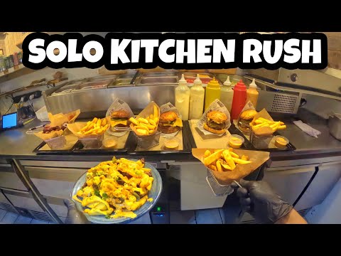 🔥 POV: SOLO KITCHEN RUSH 🍔🍟 Cooking Burgers & Fries Alone – NO BREAKS!