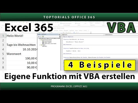 Eigene Funktion mit VBA erstellen | 4 kleine Beispiele | Excel 365 Tutorial