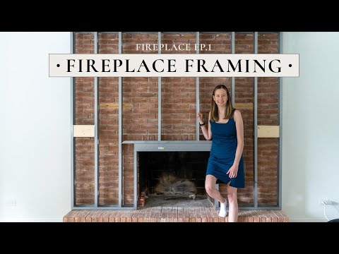 Framing Over Our Brick Fireplace | Fireplace Pt 1