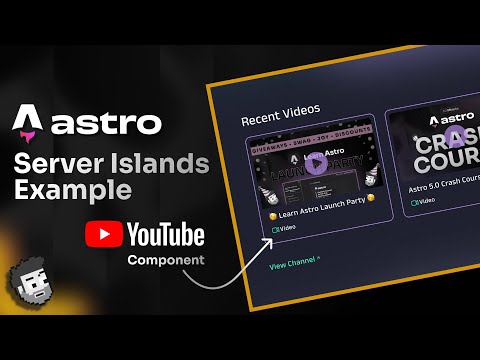 Astro Server Island Example: YouTube Videos