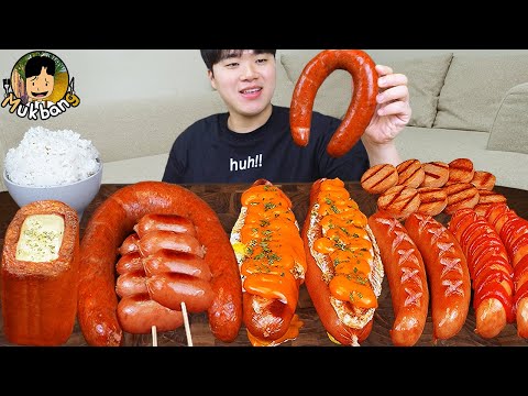 ASMR MUKBANG | Fire Noodles, spam, kimchi, Giant Kielbasa sausage recipe ! eating