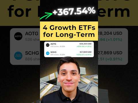 4 Best ETFs for Growth &amp; Long-Term Investing #etfinvesting #growthetf #stockmarket
