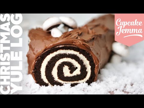 Christmas Chocolate Yule Log Recipe & Tutorial | Cupcake Jemma