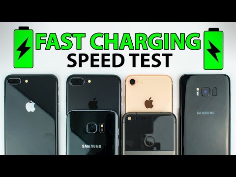iPhone 8 vs S8 vs iPhone 7 vs S7 vs Pixel XL - FAST CHARGING SPEED TEST!