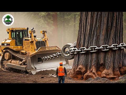 Jaw-Dropping Fastest Big Chainsaw Cutting Tree Machines | Monster Stump Removal Excavator #1