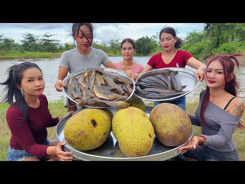 Amazing cooking jackfruit with fish recipe in my countryside