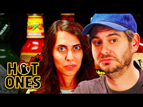 H3H3 Productions Does Couples Therapy While Eating Spicy Wings | Hot Ones
