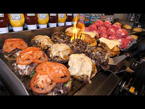The King of Meatburgers!! A Philly Cheesesteak Burger packed with meat / Korean Street Food