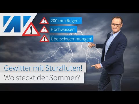 Achtung Unwetter! Wasserschlacht: Unfassbare Regensummen! Schwergewitterlage und Hitze  im Osten!