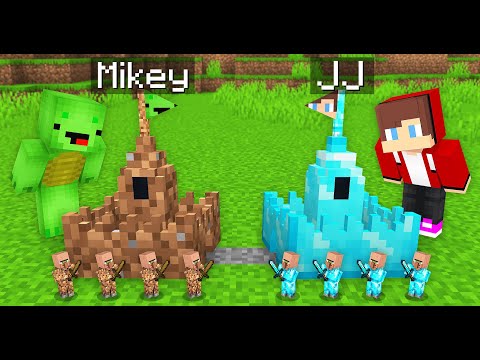 Mikey vs JJ Tiny Castle Survival Battle in Minecraft (Maizen)