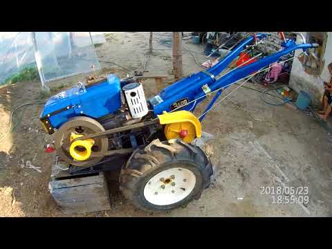Heavy diesel walk-behind tractor Zarya. Running-in.