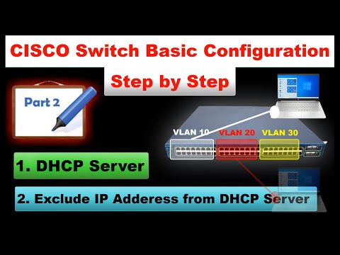 How to Configure DHCP on a Cisco Switch | Configure DHCP Server in Cisco Switch and Exclude IP range