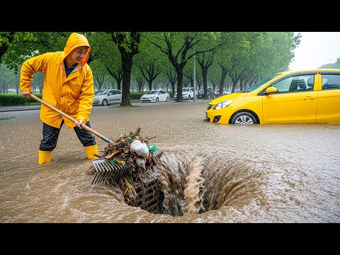 Draining a Flooded Street With Powerful Water Currents!