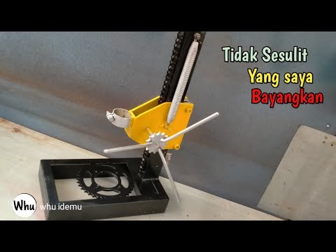 NGEBOR JADI MUDAH DENGAN ALAT INI /// cara membuat bor duduk dengan barang bekas