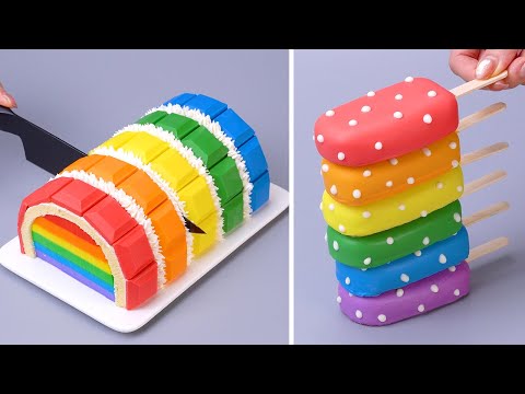 🌈 Satisfying RAINBOW Cake Decorating Ideas | Yummy COLORFUL Cake Decorating Compilation