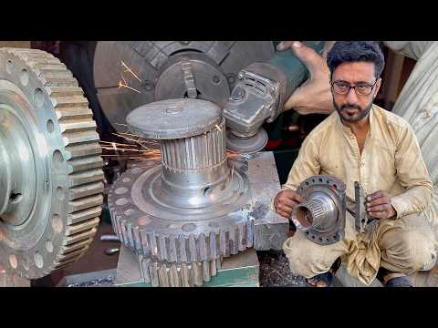 This Spline Gear’s Teeth Were Completely Destroyed — Machinist Rebuilt Them Using Solid Iron Block