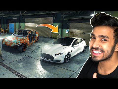 RESTORATION TESLA ELECTRIC CAR FROM JUNKYARD