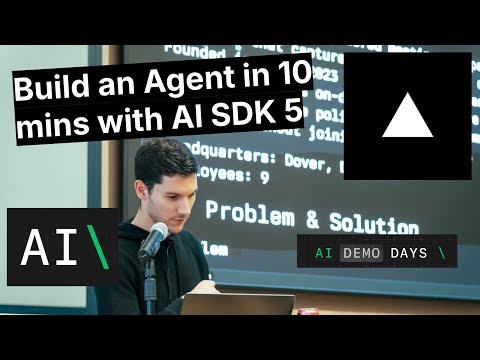 Build An Agent in 10 mins with AI SDK 5 with Nico Albanese from Vercel, AI Demo Days
