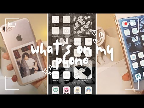 what's on my phone (iPhone 7) | aesthetic set up 🖤🤍 (id + eng sub)