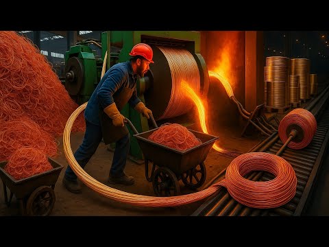 Massive Scale Recycling of Old AC Motor Compressor Into Shiny Electric Wires || Industrial Factories