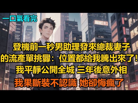 登機前一秒男助理發來總裁妻子的流產單挑釁：“位置都給我騰出來了！”我平靜公開全城，三年後我倆意外相遇，我果斷裝不認識，她卻悔瘋了