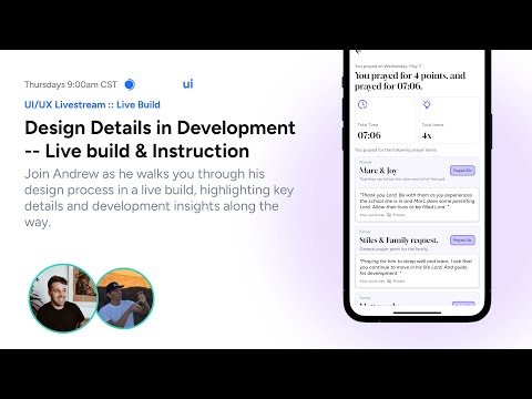 Design Details in Development -- Live build & Instruction