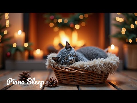 Cozy Cat Music for Deep Sleep | Relaxing Feline Melodies by the Fireplace 🐾