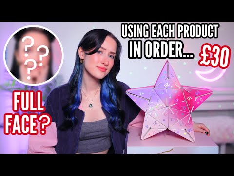 FULL FACE OF ADVENT CALENDAR MAKEUP? + UNBOXING! *Using Each Product IN ORDER...*