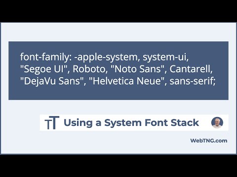 Using a System Font Stack:  What, Why, How