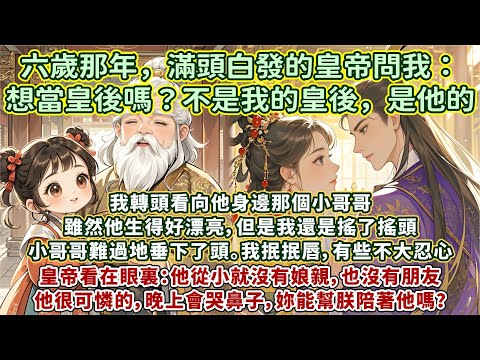 完結細膩平淡好哭文：六歲那年，滿頭白發的皇帝問我：好孩子，想當皇後嗎？我害怕地躲在我爹身後，腦袋搖得似撥浪鼓。皇帝笑著摸了摸我的頭：不是我的皇後，是他的。我轉頭看向他身邊那個他生得好漂亮的小哥哥……