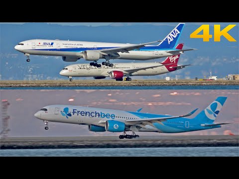 ✈️ AMAZING LANDINGS AND TAKEOFFS AT 🇺🇸 SAN FRANCISCO AIRPORT - 4K PLANE SPOTTING 2025