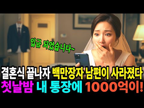 결혼식 끝나자마자 백만장자 남편이 사라졌다… 그런데 신혼 첫날밤, 내 통장에 1000억이 찍혔다