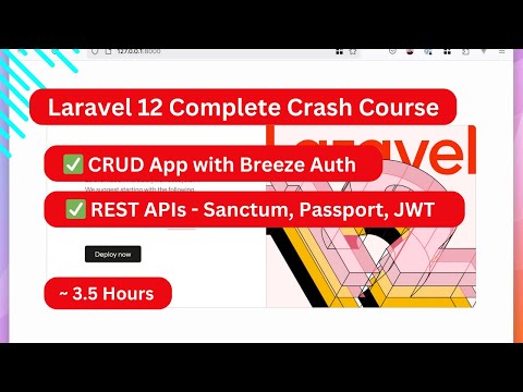 Laravel 12 Complete Course | CRUD, Breeze Auth, REST APIs | Ultimate Beginner to Pro Guide! 💡