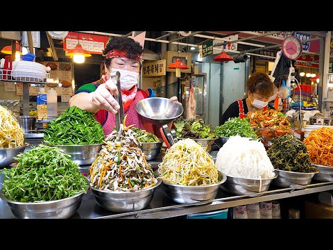 700 bowls sold per day!! Delicious Korean bibimbap, kalguksu in Gwanjang Market / Korean street food