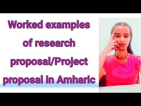 Worked examples of research proposal/Project proposal