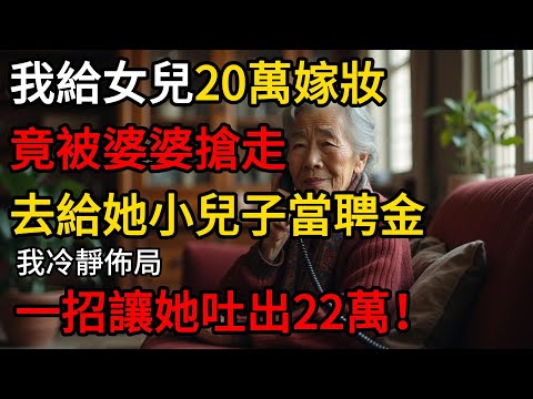 我給女兒20萬嫁妝，她婆婆竟強制扣下，要拿去給她小兒子當聘金，還放話_嫁到我家就是我的，我冷笑不語，一招讓她連本帶利吐出22萬！