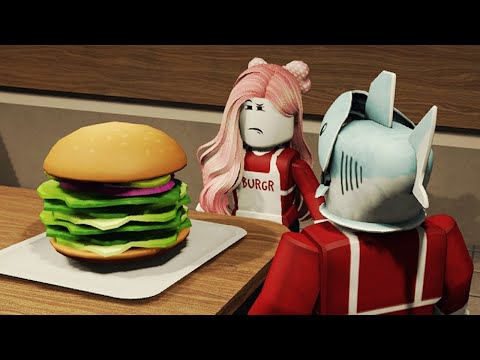 [로블록스] 배고픈 경또에게 양상추 햄버거를 만들어줬어요!! 그런데 표정이 좋지 않아요!! (Burger Game) - 민또 경또 -