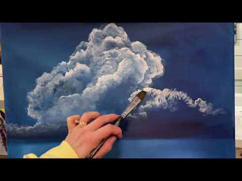 HOW TO PAINT CLOUDS ☁️ 3 easy steps in Acrylic #acrylic #painting #clouds #art #tutorial