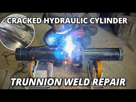 Cracked Hydraulic Cylinder from Caterpillar’s Largest Grader | Weld Repair